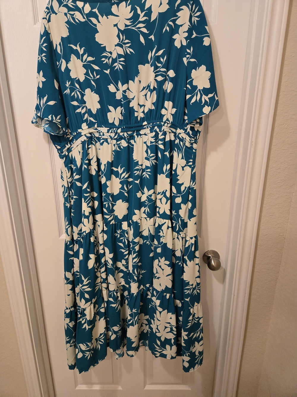 torrid Teal Floral Maxi Dress with Cream Blooms - Picture 13 of 15